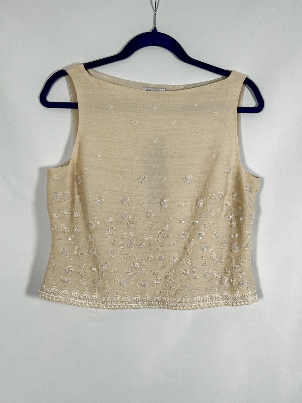 Deadstock Anne Klein Runway Beaded Silk Wool Top - Vintage